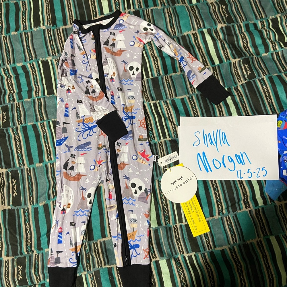Little Sleepies Pirates Map baby zippy
